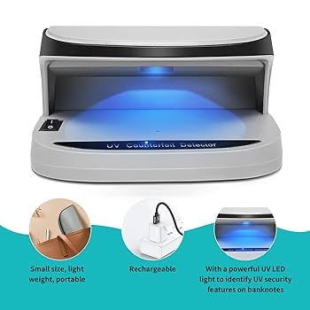 RECHARGEABLE CURRENCY DETECTOR UV LIGHT
