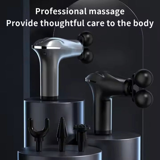 BLUEIDEA Double Massager Machine for Body Pain | Ultra Handheld Muscle Massager Gun | 4 Heads Attachments Battery Powered Massager Gun for Body Pain Relief,