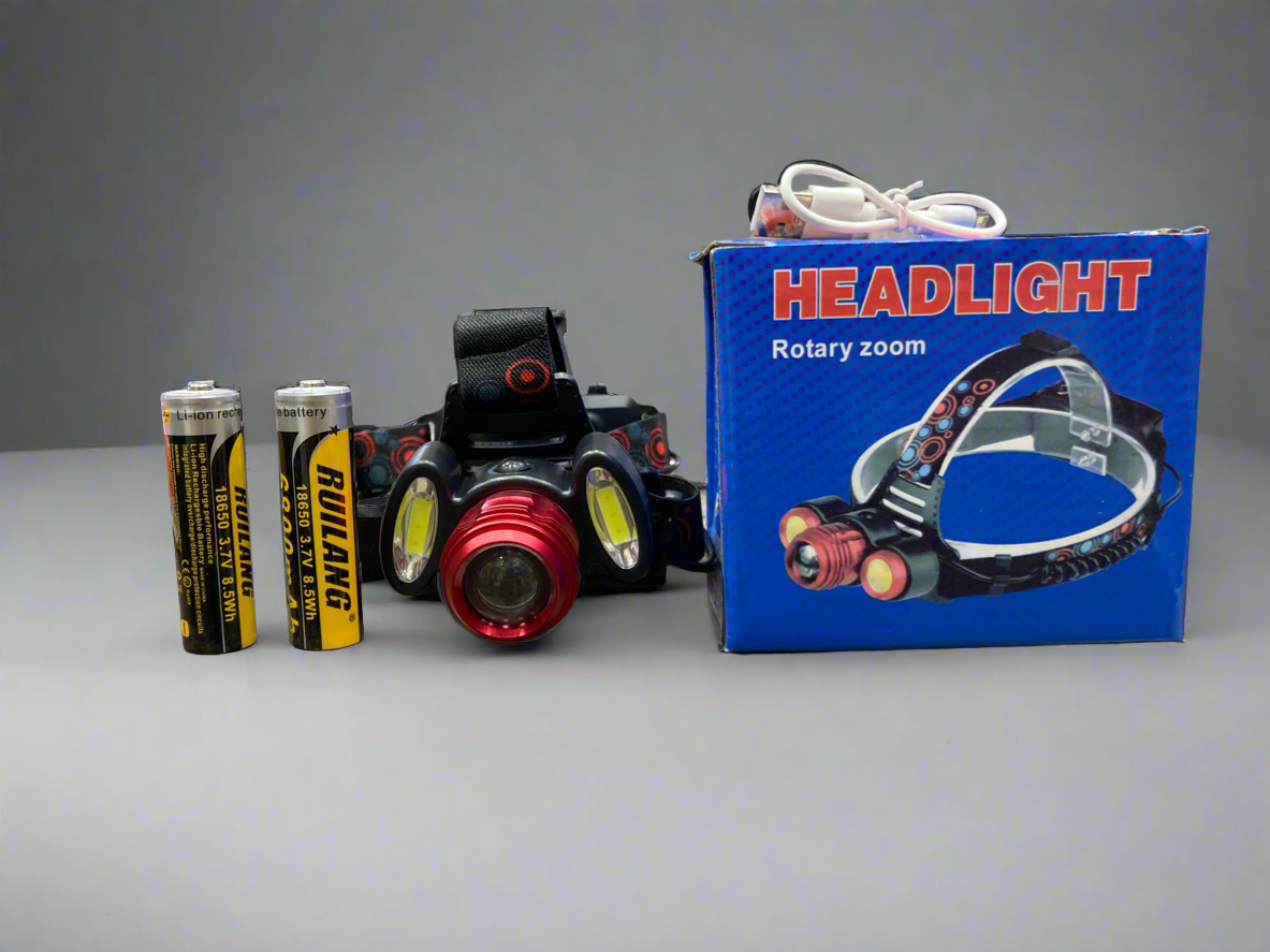 Heavy duration Headlight with rechargeable dual battery