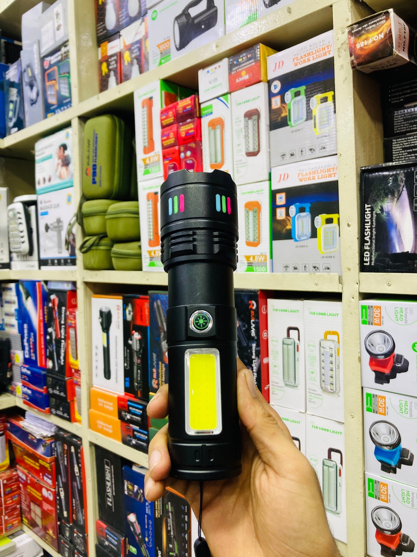 RUILANG 706 double light multifunction Type C display charging flash light