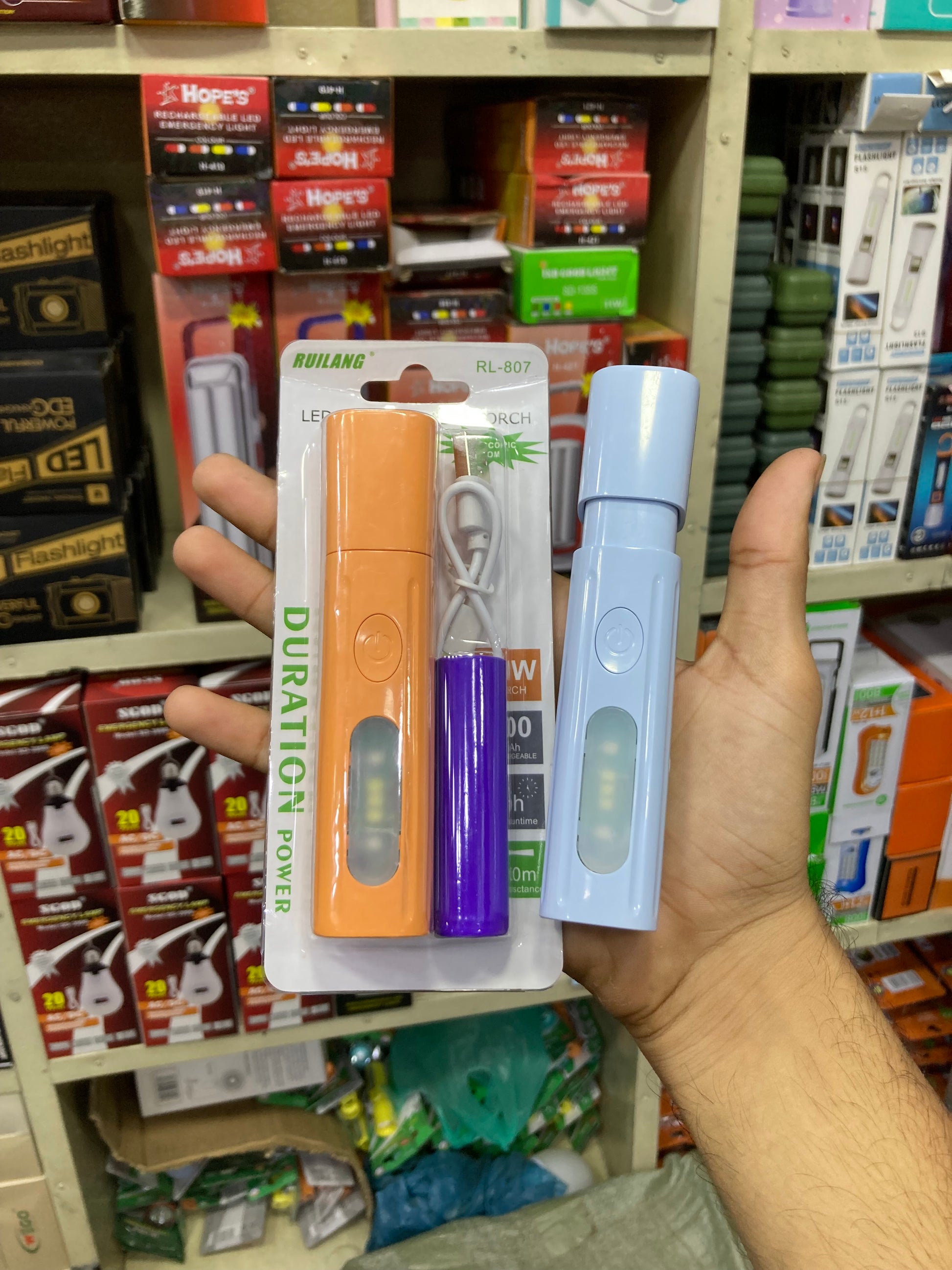 RUILANG RL-807 Rechargeable LED Flashlight – 2000mAh Battery | Type-C Charging | 800 Meter Zoom | Emergency Torch