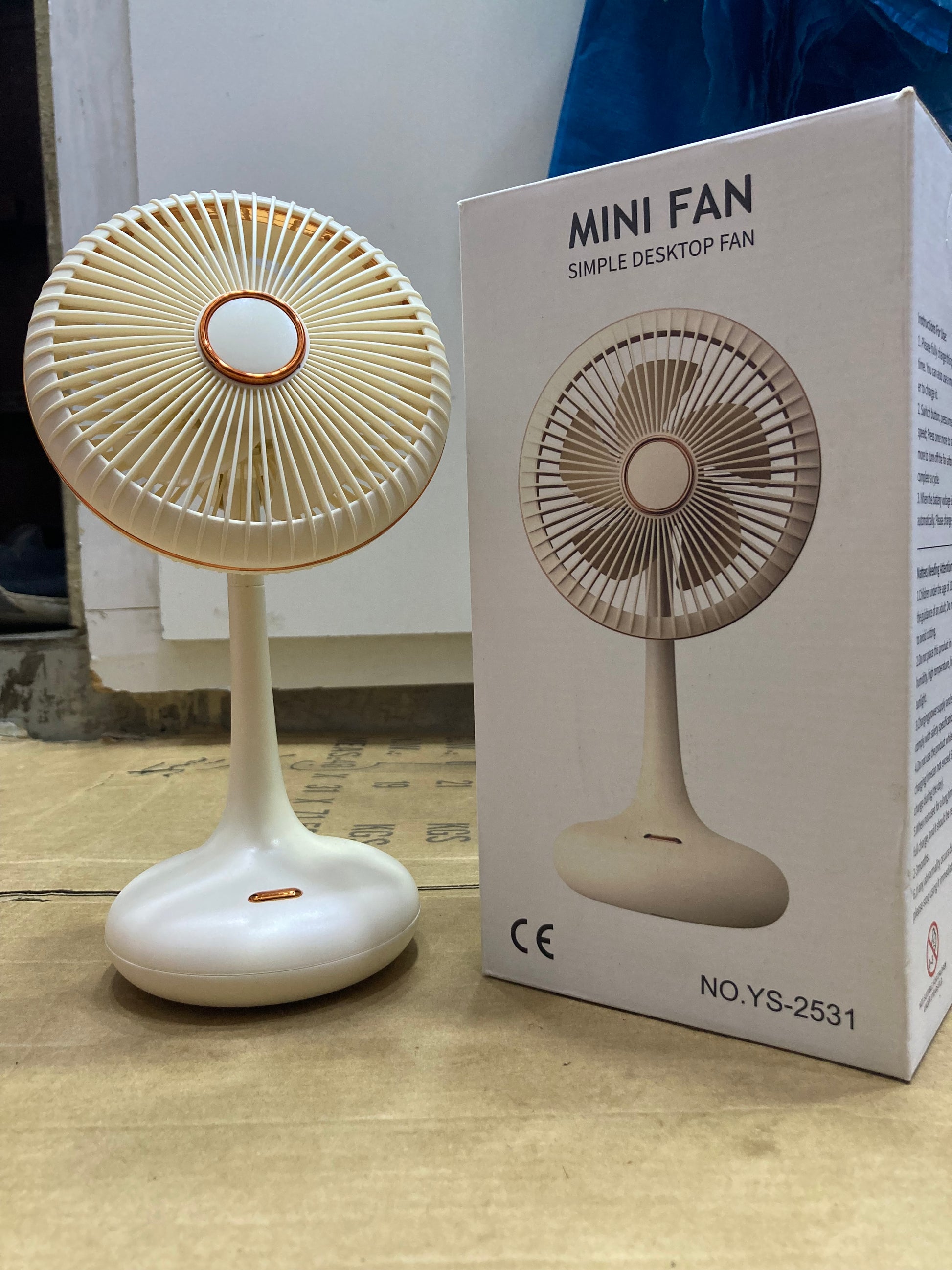Rechargeable Mini Desktop Fan – Portable USB Charging Fan | 3 Speed Cooling Fan