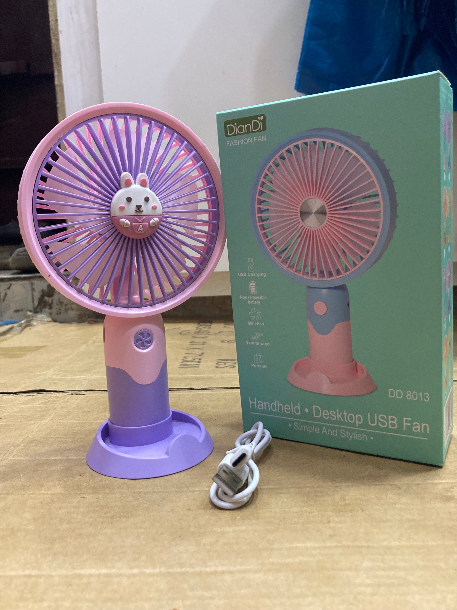Cute Bunny Portable Fan Pakistan | Rechargeable USB Handheld Fan