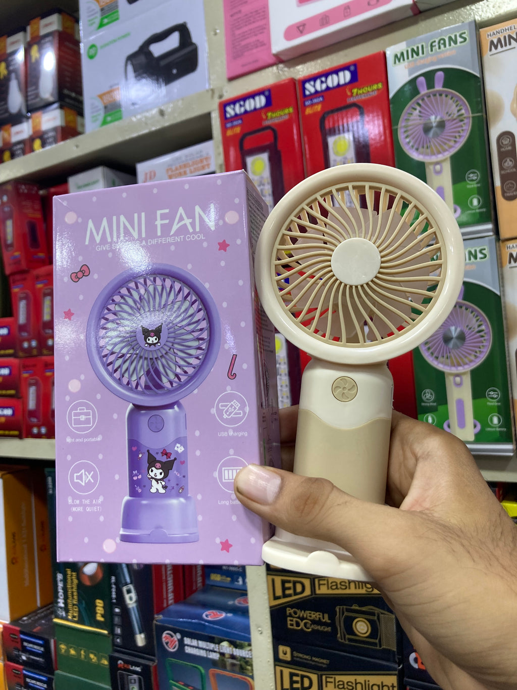 Cute Mini Portable Hand Fan USB Rechargeable | 3 Speed Cooling Fan for Home, Office & Travel