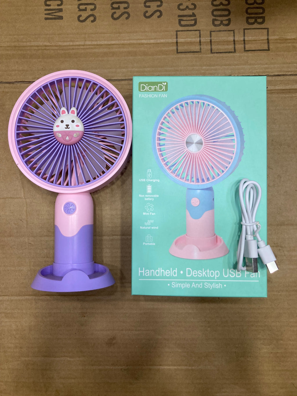 Cute Bunny Portable Fan Pakistan | Rechargeable USB Handheld Fan