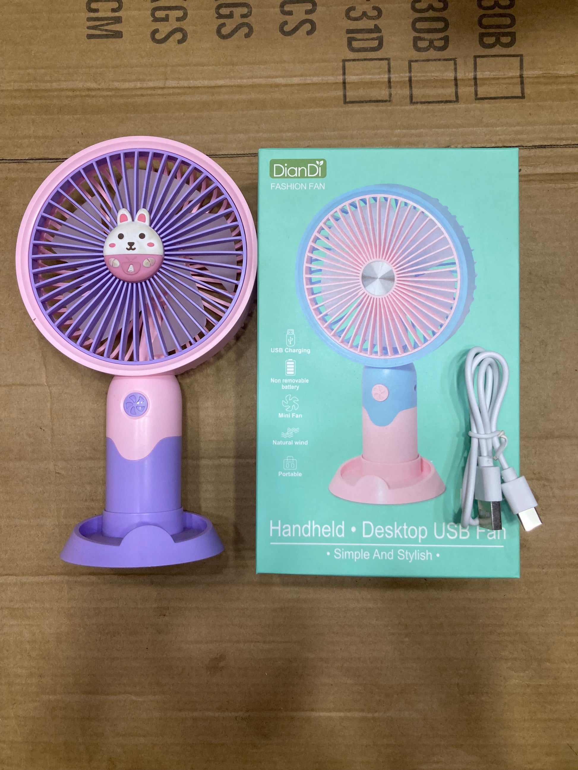 Cute Bunny Portable Fan Pakistan | Rechargeable USB Handheld Fan