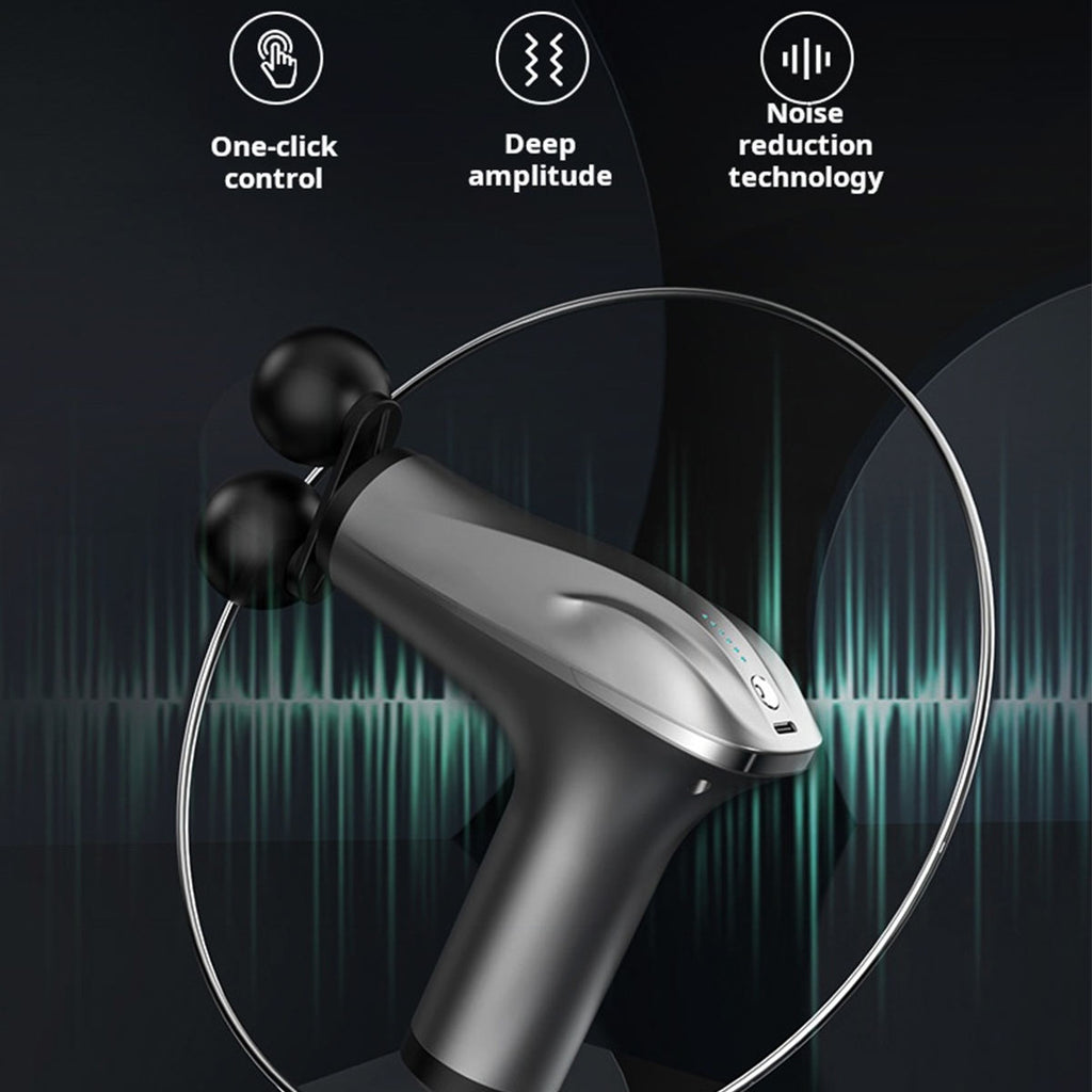 BLUEIDEA Double Massager Machine | Ultra Handheld Muscle | 4 Heads Attachments Battery Powered