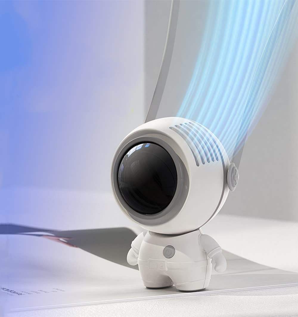 Sogo USB rechargeable mini fan cute astronaut style quiet cooling fan for home and desk