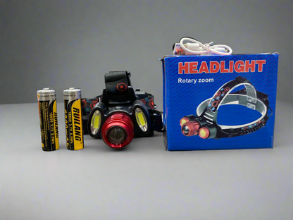 Heavy duration Headlight with rechargeable dual battery