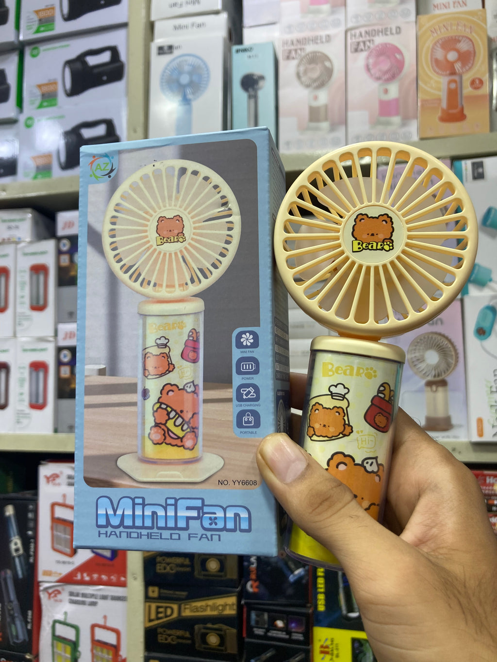 Mini Portable Hand Fan – Type-C Rechargeable | 3 Speed Turbo Cooling Fan