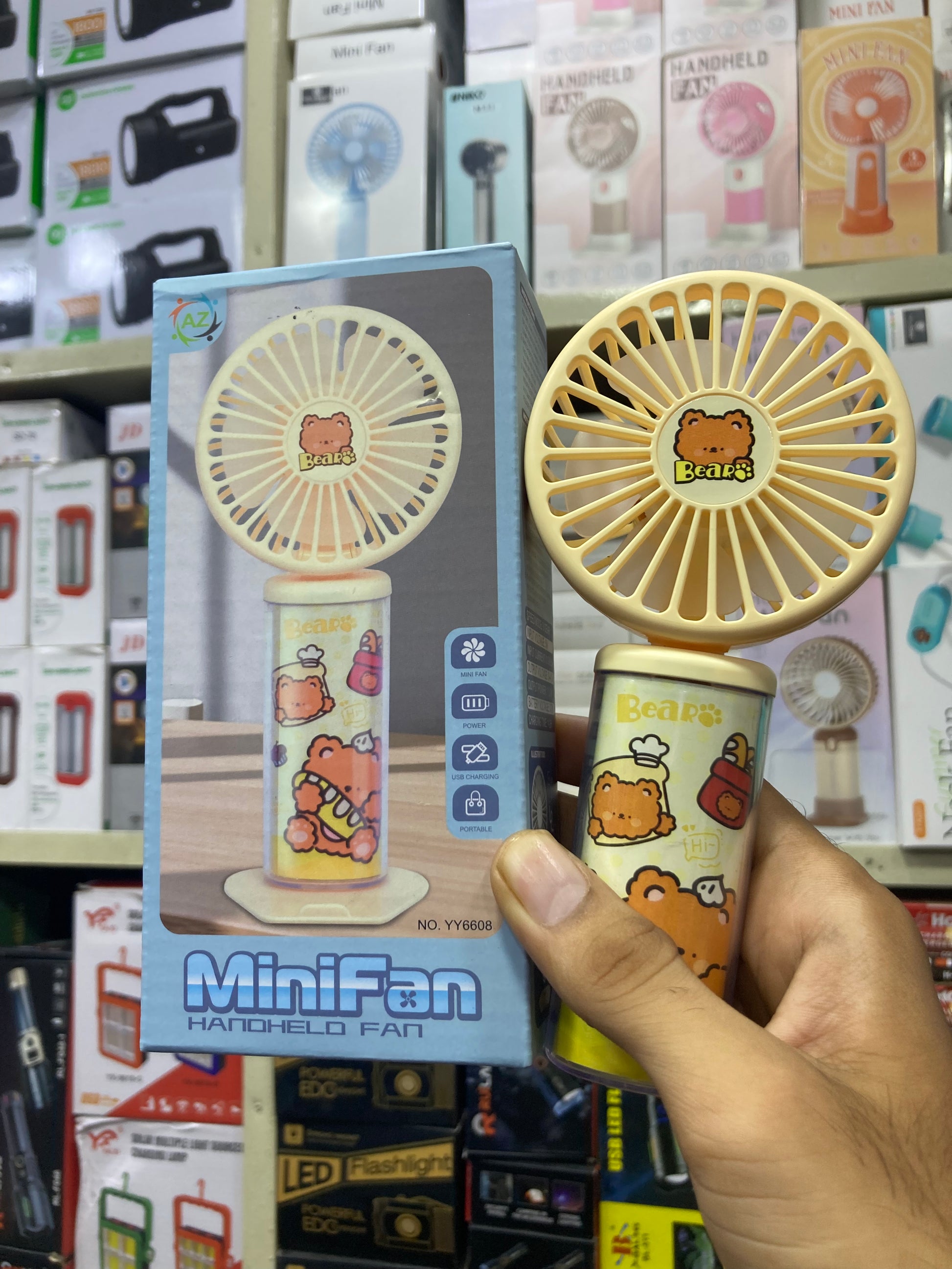 Mini Portable Hand Fan – Type-C Rechargeable | 3 Speed Turbo Cooling Fan