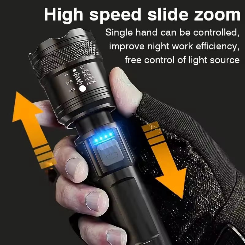 Multifunctional hand zoom light with type c charging