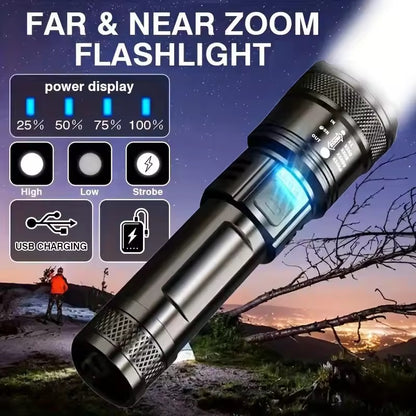 Multifunctional hand zoom light with type c charging