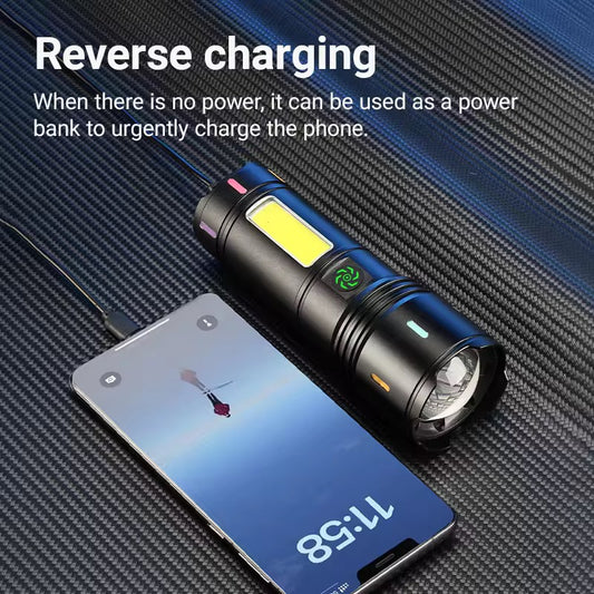 RUILANG 706 double light multifunction Type C display charging flash light