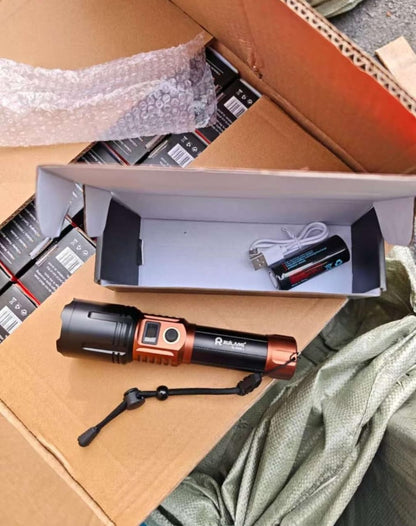 RL display heavy torch Almunium body water proof 26650 3.7v battery