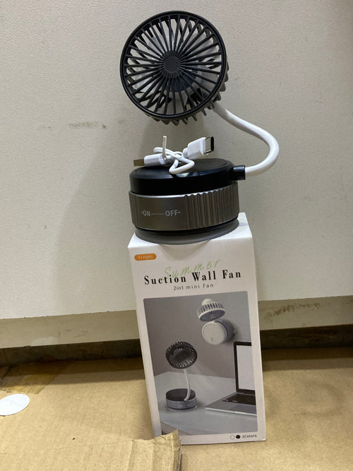 2-in-1 Portable Mini Fan with Suction Cup | USB Rechargeable Desk & Wall Fan | Silent Cooling Fan Pakistan