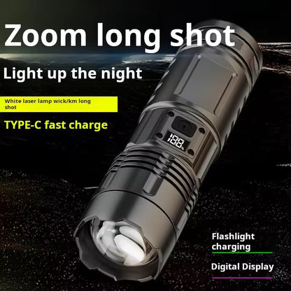Multifunctional laser high beam light with power display