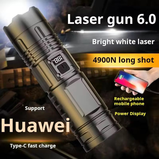 Multifunctional laser high beam light with power display