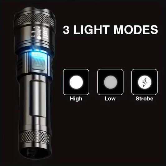 Multifunctional hand zoom light with type c charging