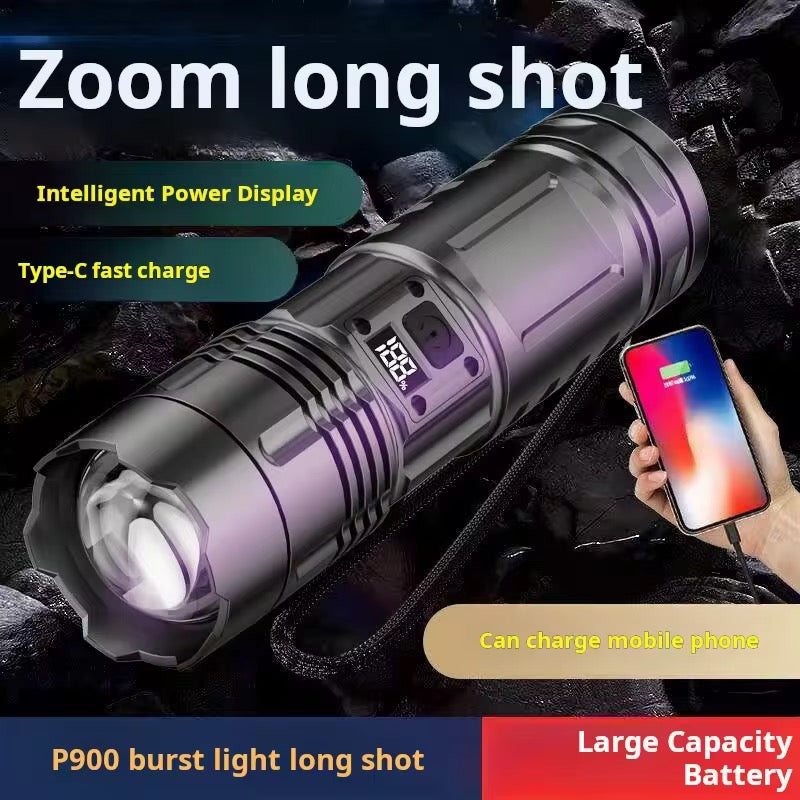 Multifunctional laser high beam light with power display